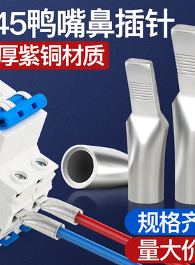 C45空开接线端子紫铜线鼻子冷压端子空气开关插针插片电线并线耳