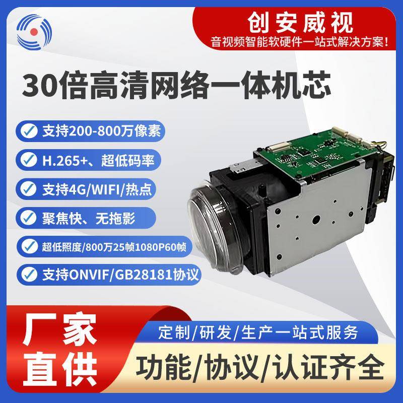USB摄像头机芯HDMI输出1080p模组清直播30倍清网络一体机芯