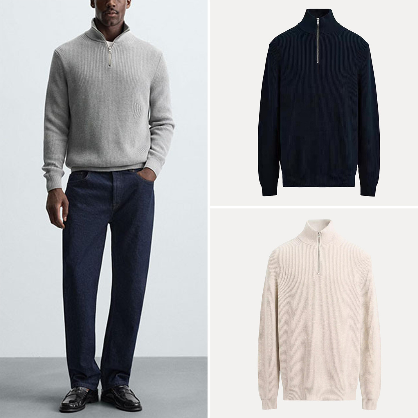 Cabinet 429! Fall 2025 New Men's Casual Semi-Turtleneck Zipper Design Knitwear Sweater 3332300