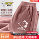 子秋冬款 2026新款 加绒棉裤 史努比女童裤 加厚一体绒儿童灯芯绒长裤
