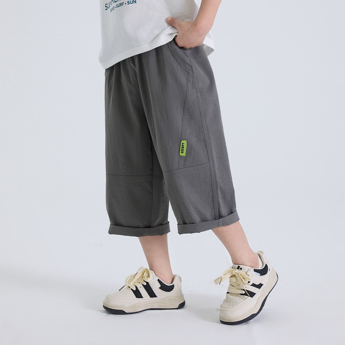 【儿童短裤】25年夏季新款中大童裤子男女宝休闲透气运动七分裤KS