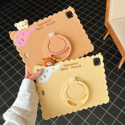 新款360旋转苹果ipadmini7保护套卡通2024第十代ipad10代air5可爱2024pro11保护壳air2硅胶A1566适用air11寸