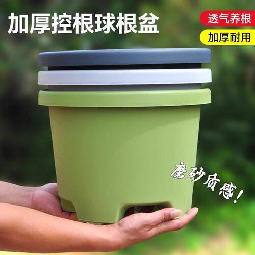 加厚新款花盆树脂塑料pp大号加仑青山控根家用阳台月季绣球含托盘