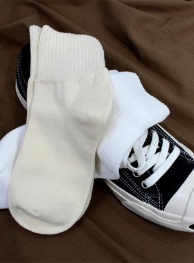 Stochastic薄袜精梳棉短袜日系细针无骨米色白色中筒低筒百搭纯棉