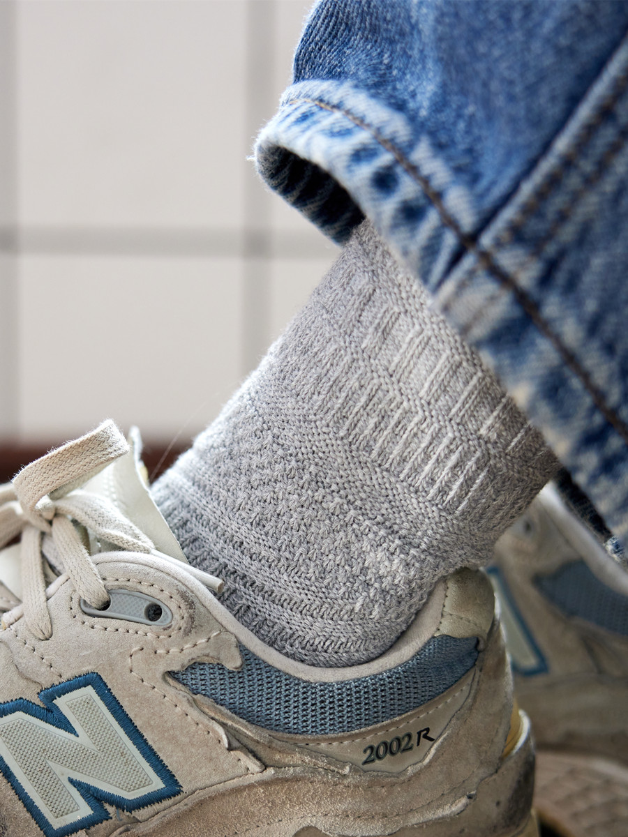 Stochastic 女士暗纹薄袜麻花袜英伦风 纯棉中筒袜吸汗米色灰色