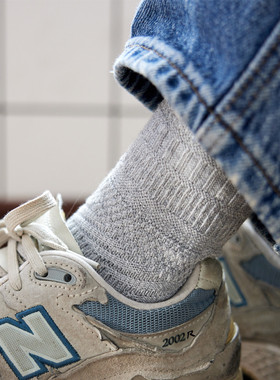 Stochastic 女士暗纹薄袜麻花袜英伦风 纯棉中筒袜吸汗米色灰色