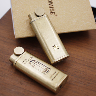 纯铜高档百诺磕头机砂轮明火点烟斗机斜火焰打火机送男友礼物收藏