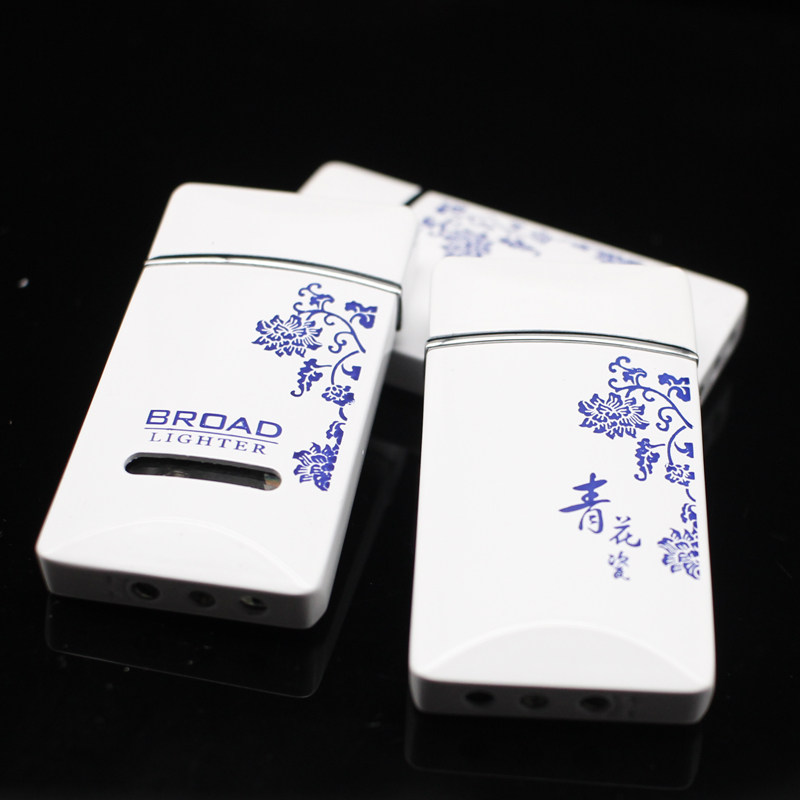 充气防风红火焰青花瓷创意礼品打火机男士个性夜店抖音同款定制