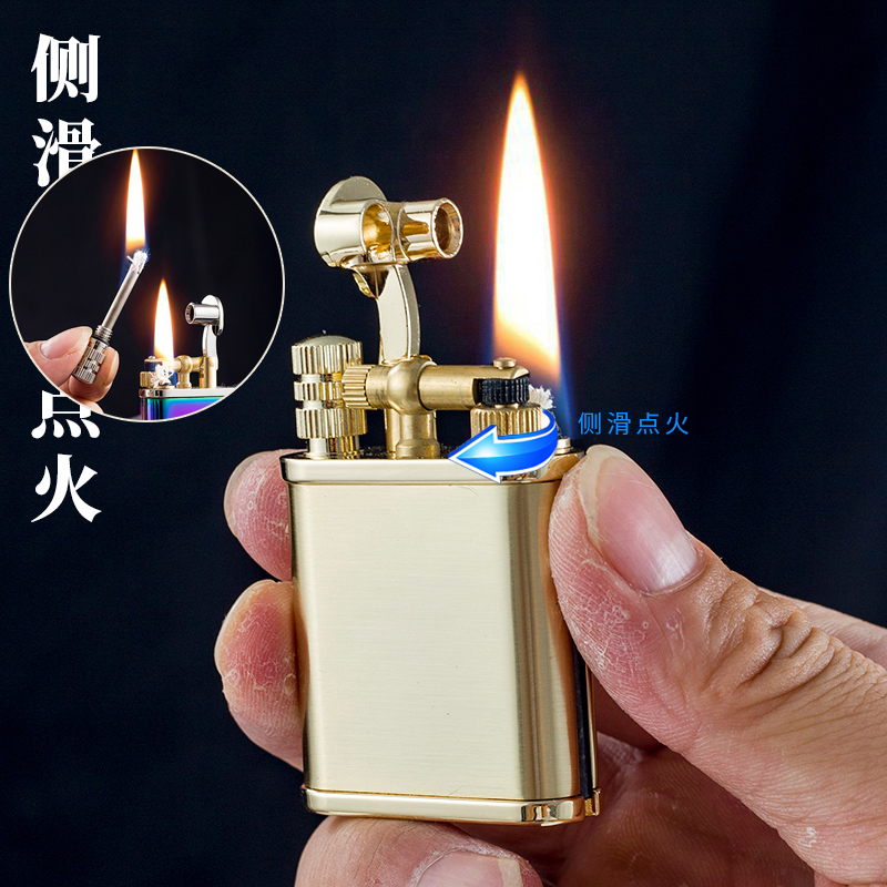 一机双火万次火柴侧滑砂轮个性创意点火