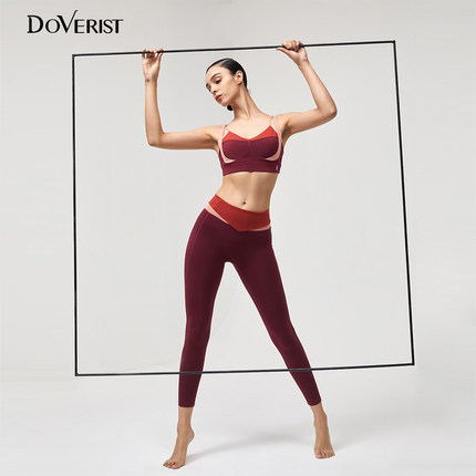 DOVERIST拼色翘臀瑜伽裤撞色收腹提臀紧身打底裤女秋冬外穿