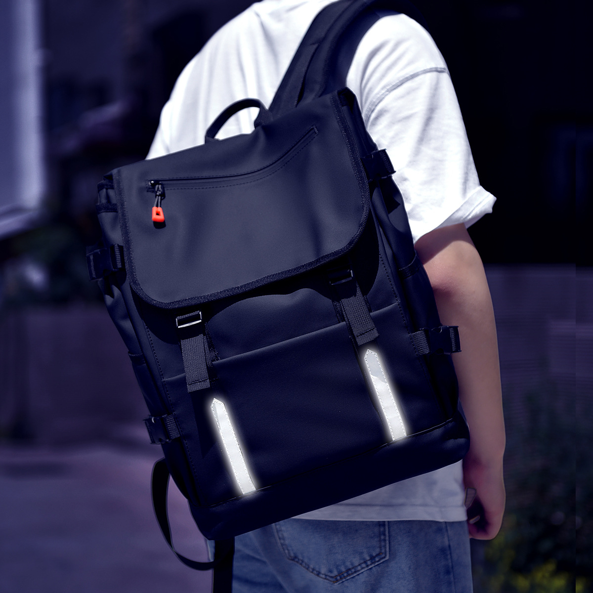 日本品质新反光商务包书包清新双肩包高中大学生男大容量休闲旅行