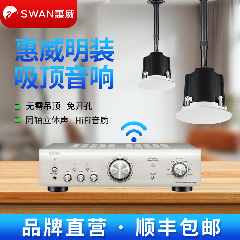 惠威高端明装吸顶喇叭室内免开孔悬挂式店铺背景音乐专用HiFi音响
