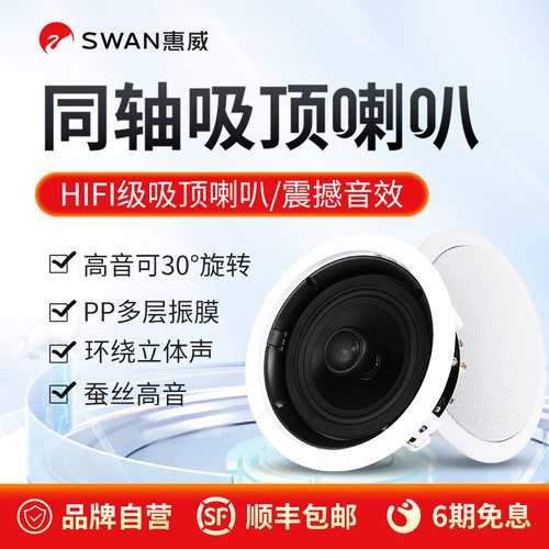 HiVi惠威定阻同轴吸顶喇叭套装