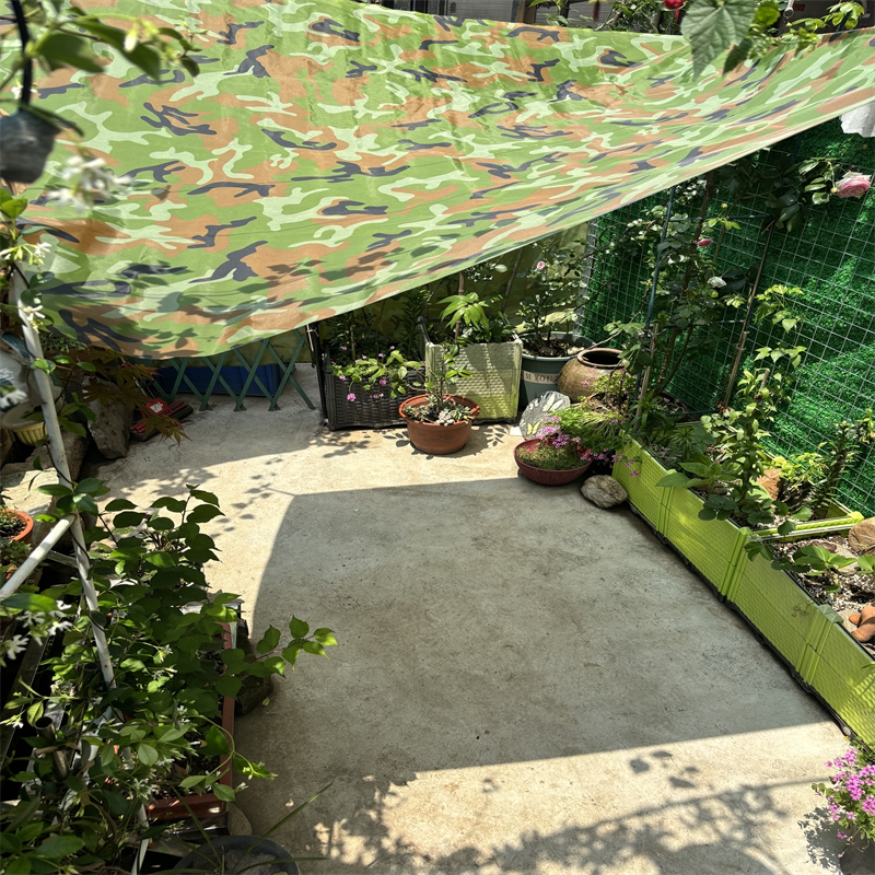 夏季户外植物迷彩遮阳网布室内墙装饰布车棚防晒210D牛津布可淋雨