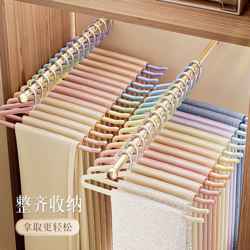 新疆哥裤架鹅型收纳神器衣柜内置防滑彩虹裤夹挂裤用衣架
