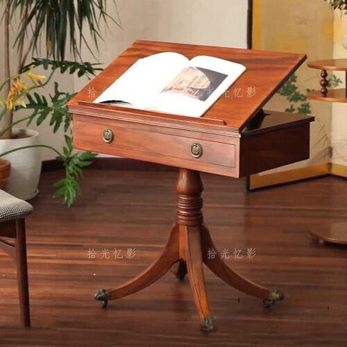 拾光忆影中古实木书桌画桌阅读桌