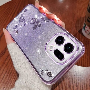 适用oppofindx9手机壳新款 创意findx9pro网红女闪粉水钻玫瑰 Findx9pro镜头全包防摔高级感5g透明硅胶por个性