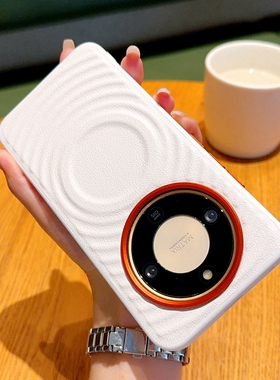 适用华为荣耀x70手机壳新款荣耀X60pro白色磁吸金甲honorX70磨砂素皮5g波漾纹高级感ryx60个性男女防摔保护套