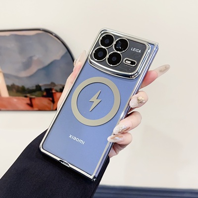 适用小米mixfold4手机壳新款MIX FOLD3折叠屏保护套超薄电镀透明全包防摔MIX FOLD外壳创意磁吸无线充高档