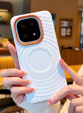 适用vivoiqoo15手机壳新款步步高iQOO13白色磁吸金甲IQoo15磨砂素皮5g波漾纹高级感iqoo13个性男女防摔保护套