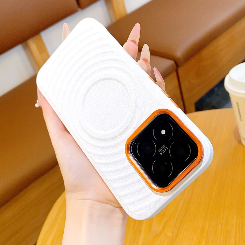 适用小米17Max手机壳新款小米17max白色磁吸金甲米17MAX磨砂素皮5g波漾纹高级感mi17个性男女简约防摔保护套