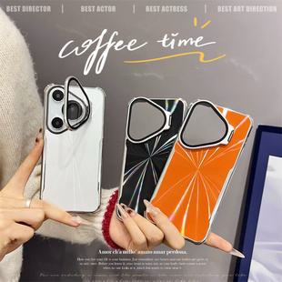 镭射CD纹适用华为pura70手机壳新款Pura80pro+全包镜头支架防摔保护套PURA70自带镜头膜5g简约高级感男女外壳