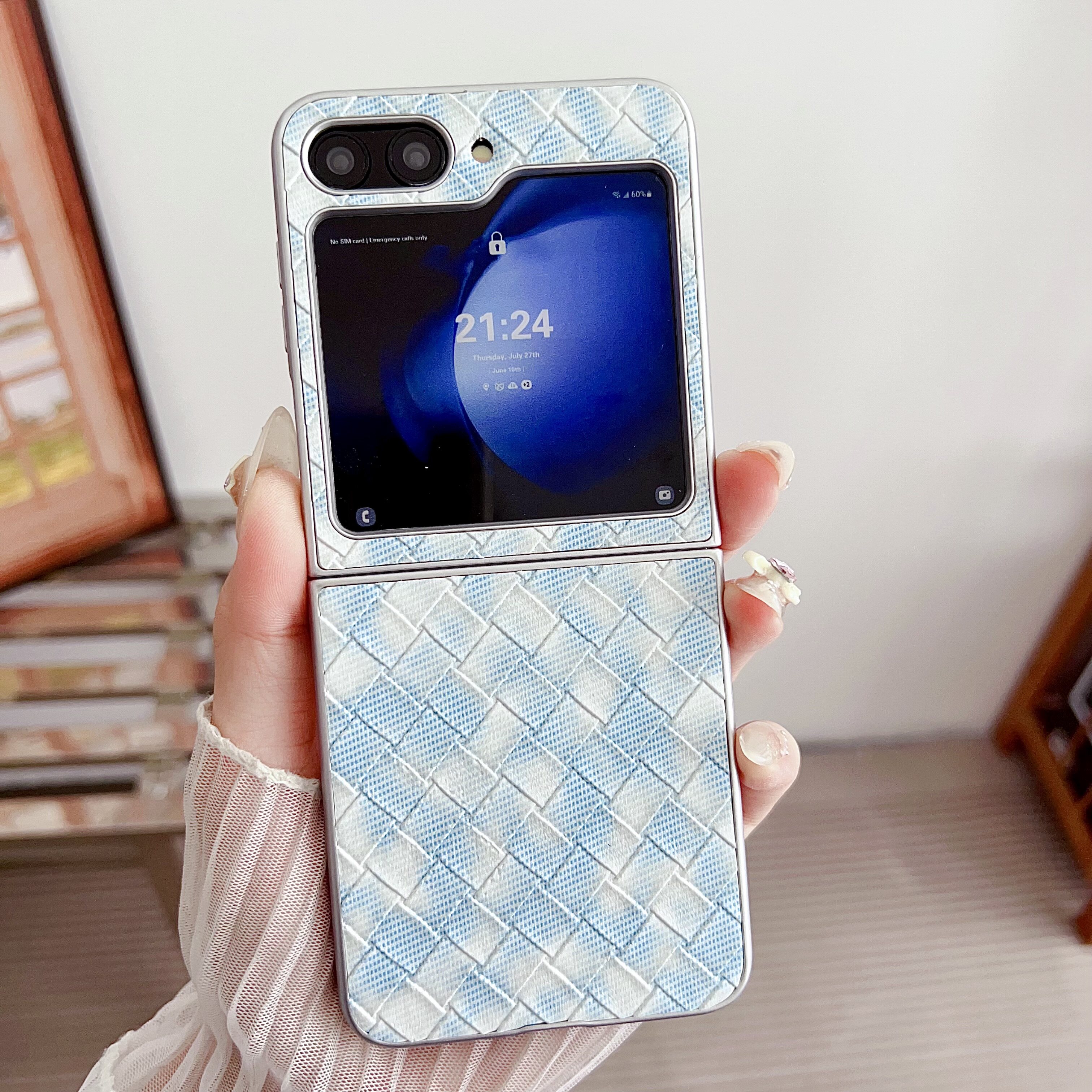 适用三星ZFlip6手机壳W24flip折叠屏zflip5保护套w23flip心系天下zflip4超薄防摔编织纹zflip3简约款外壳