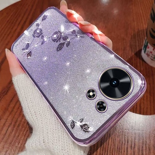 适用华为麦芒40手机壳新款 创意网红女渐变闪粉水钻 麦芒40镜头全包防摔硅胶华为麦芒40高级感5g透明软壳个性