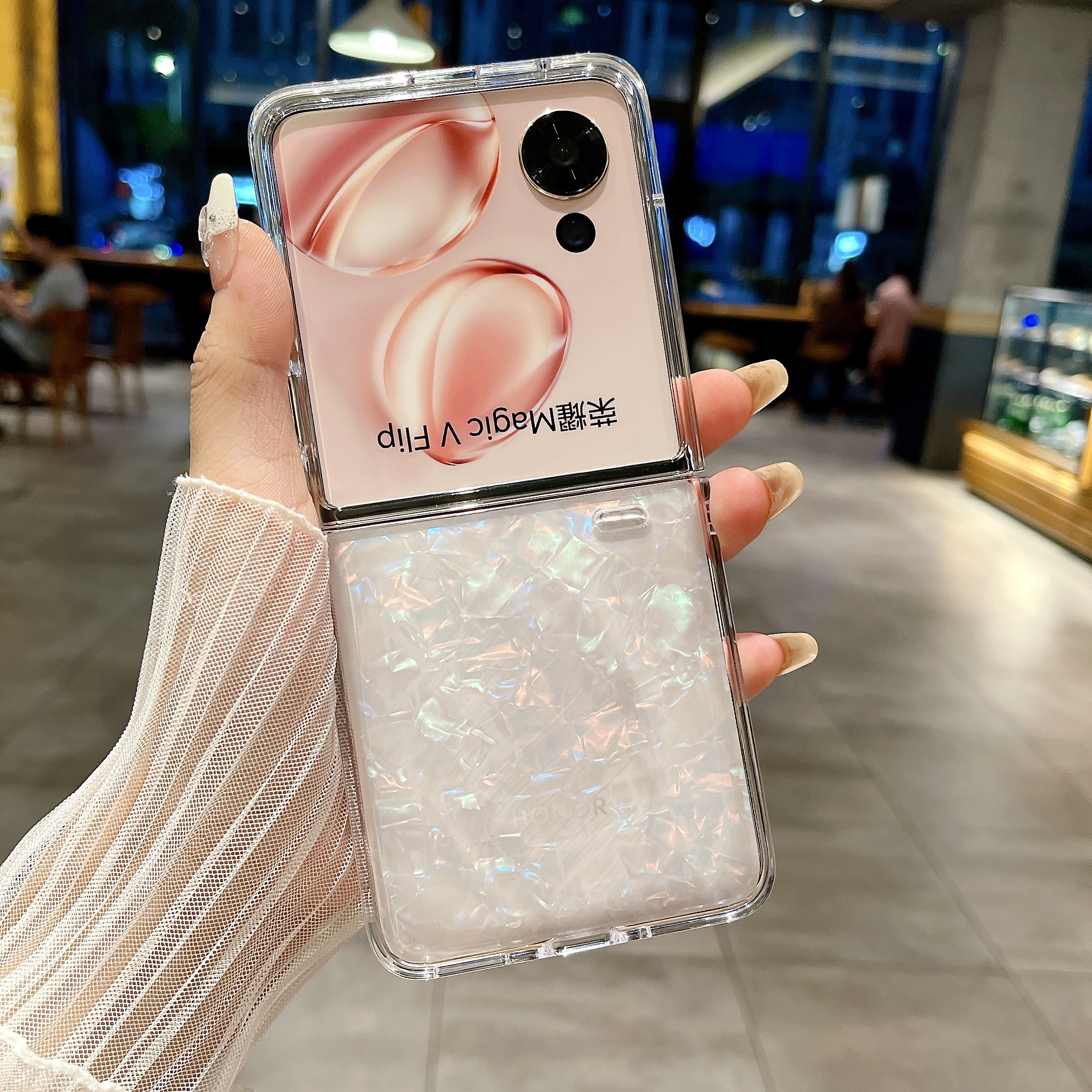 适用荣耀magicVflip2手机壳新款贝壳纹折2叠屏时尚高级感保护套荣耀magicvflip全包防摔高端个性外壳网红款女