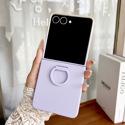 适用三星GalaxyZFlip7指环式硬壳Flip6保护壳zflip5官方w25flip手机折叠壳zflip7fe时尚简约男女高级防摔套外