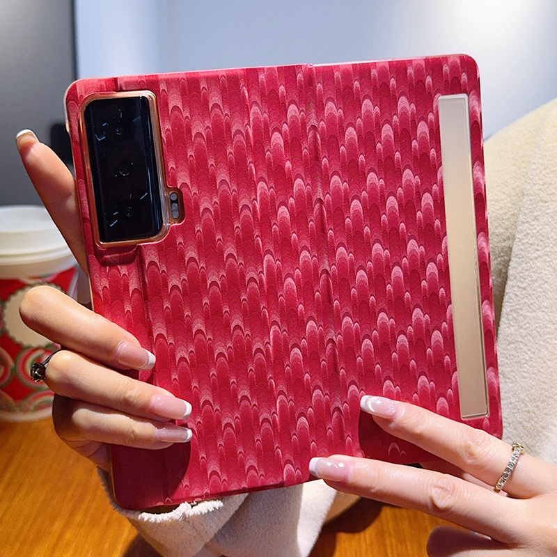 新年红适用华为荣耀magicvs2手机壳新款孔雀纹MagicVs折叠屏保护套高档全包防摔VS2翻盖皮套外壳5g女个性创意