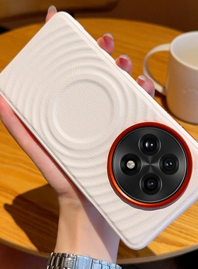 适用一加13手机壳新款1加13T白色磁吸金甲1+13t磨砂素皮5g波漾纹高级感oneplus13个性男女一加十三防摔保护套