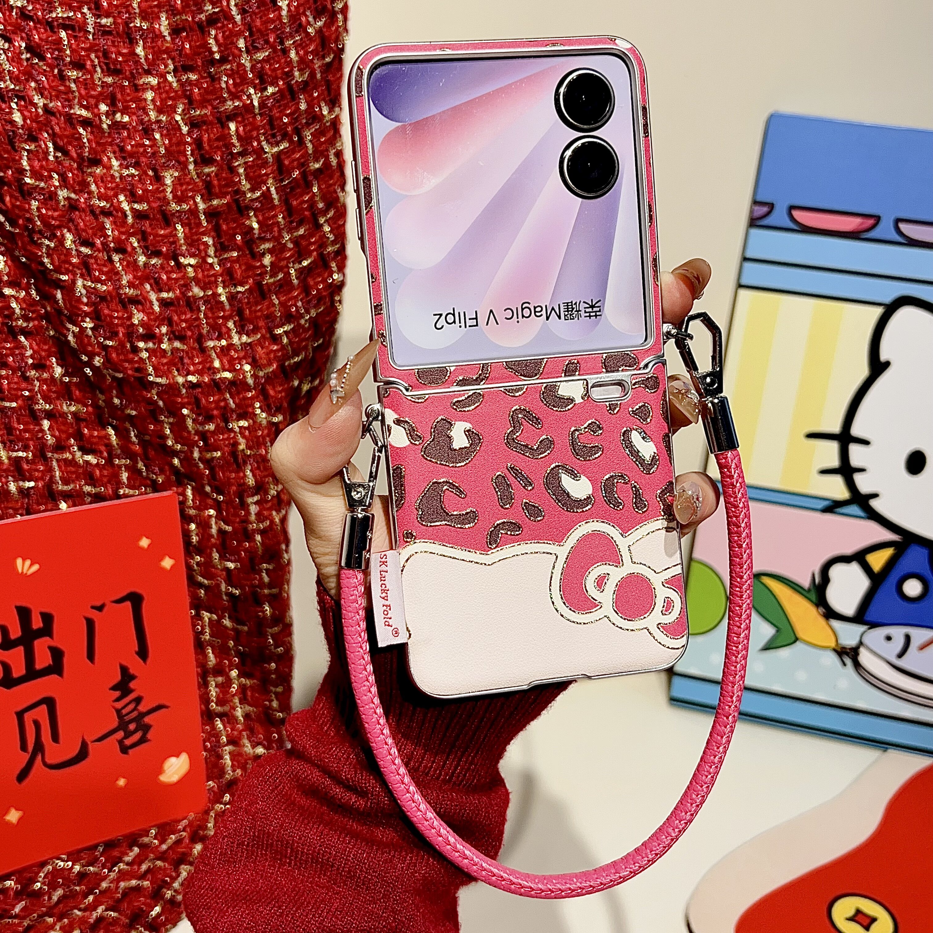 适用于小米MIXFlip2手机壳新款mixflip折叠屏外壳xiaomi全包防摔保护套flip带挂绳MIX侧扣磁吸素皮flip2鎏金