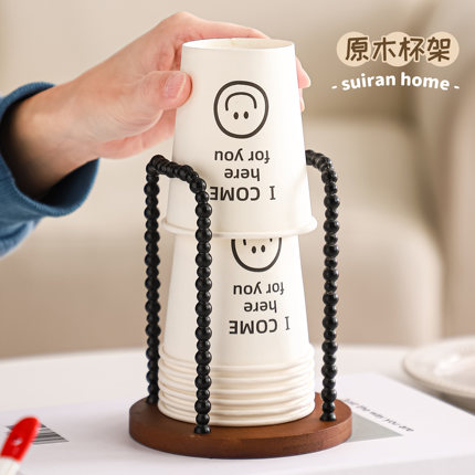 一次性杯子收纳置物架家用饮水机纸杯架桌面咖啡茶杯架水杯取杯器
