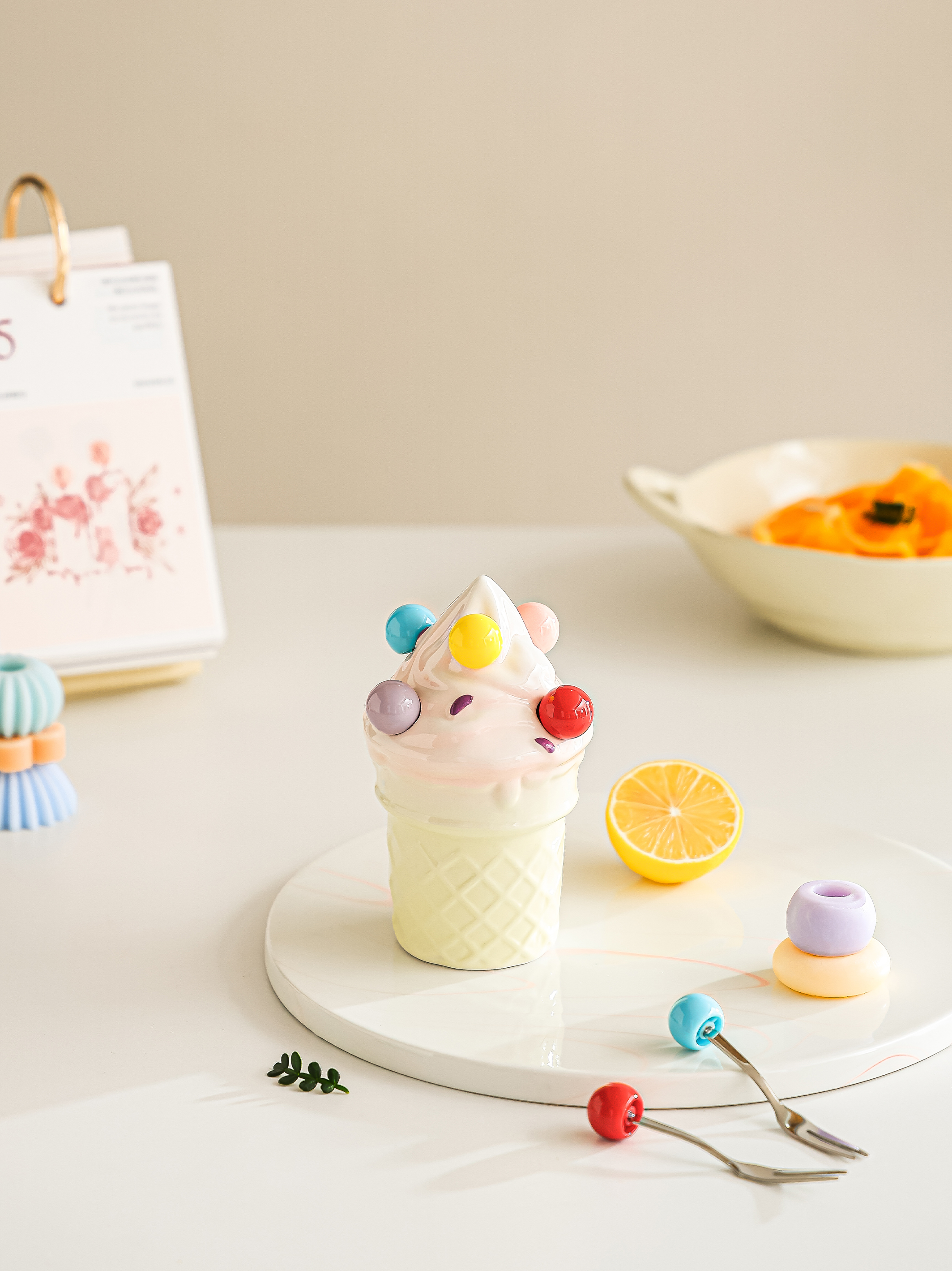 高颜值水果叉家用不锈钢儿童安全甜品食品级可爱小叉子收纳罐套装