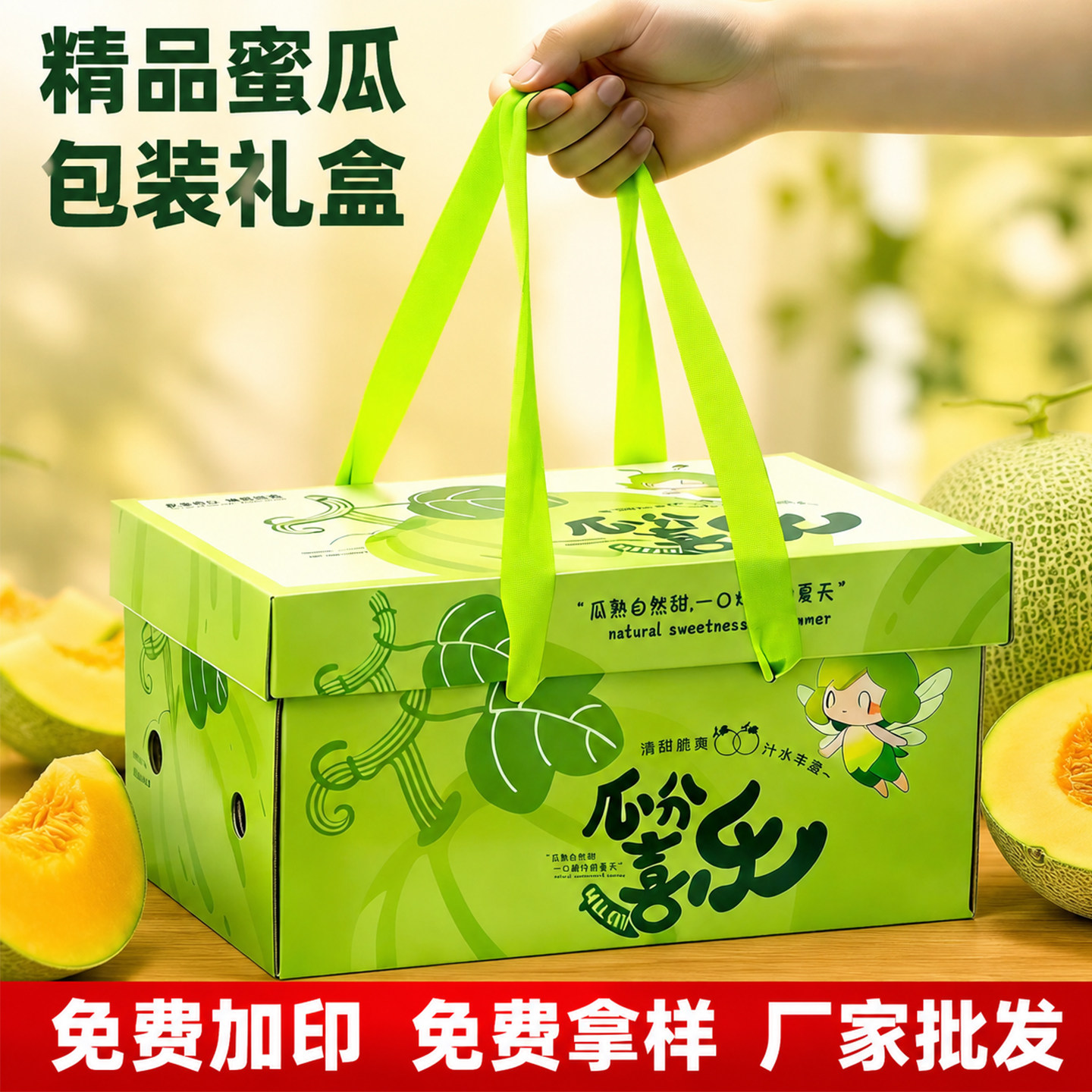 高档网纹瓜蜜瓜礼盒空盒子纸箱