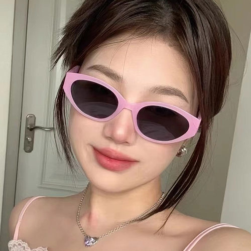 英系coss koko时尚小框果冻紫太阳镜女潮流轻松穿搭眼镜简约甜美