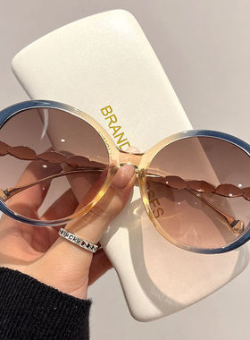 英系coss koko大框圆形太阳镜女士新款防紫外线墨镜高级感潮流