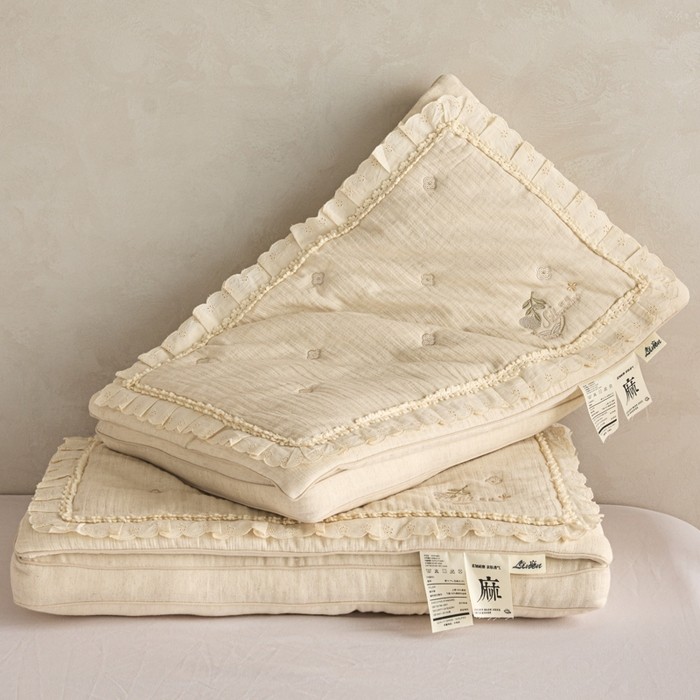 双层可拆花边棉麻蚕丝枕二合一可拆蚕丝棉麻枕头棉麻成人枕芯,床上用品,枕头/枕芯,淘宝优惠券,粉丝福利购,淘宝优惠卷