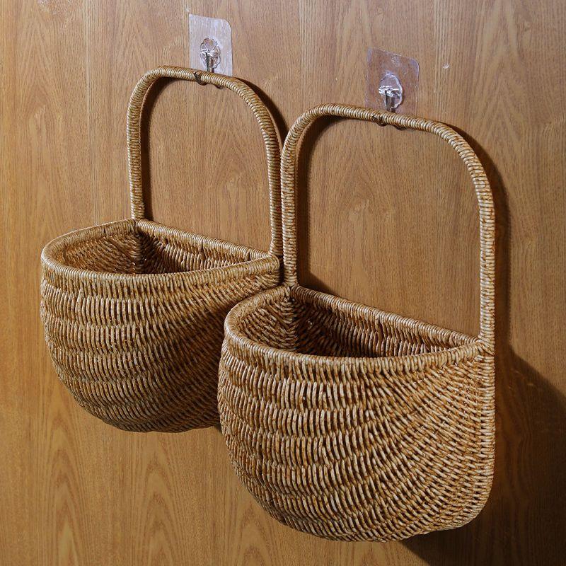 藤条编织藤蓝子农家民宿户外壁挂式花篮藤编织洗手间浴室大号换洗