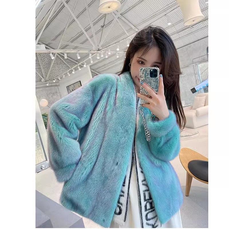 2025新款进口整貂天鹅绒年轻款渐变彩貂皮大衣女洋气水貂皮草外套,女装/女士精品,皮草,淘宝优惠券,粉丝福利购,淘宝优惠卷