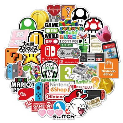 卡通ns游戏机笔记本电脑水杯贴纸