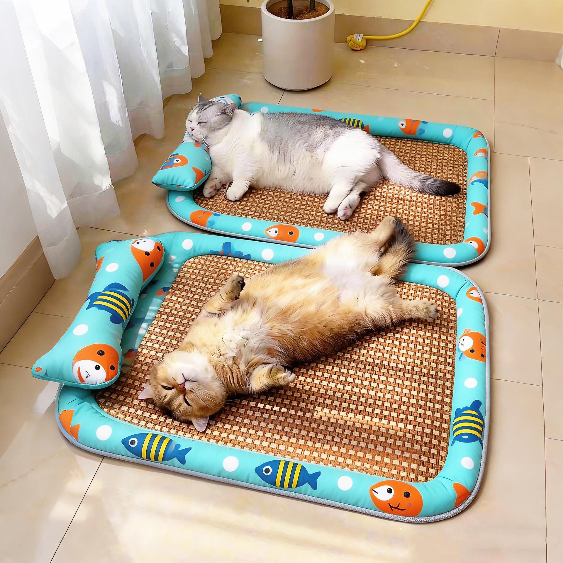 猫窝四季通用猫垫子猫咪凉席子夏季降温睡觉宠物冰垫狗窝凉感透气