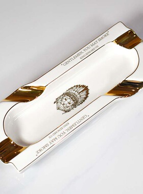 GRUS四槽陶瓷灭烟器家用办公室时尚复古高档雪茄烟灰缸烟具