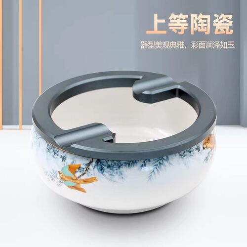 新品骨瓷雪茄烟灰缸 丛林之王花图城市2位雪茄烟灰盅包邮