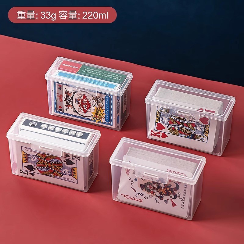 扑克牌收纳盒透明塑料盒掼蛋牌游戏卡证件卡片牌名片整理收纳盒子图片