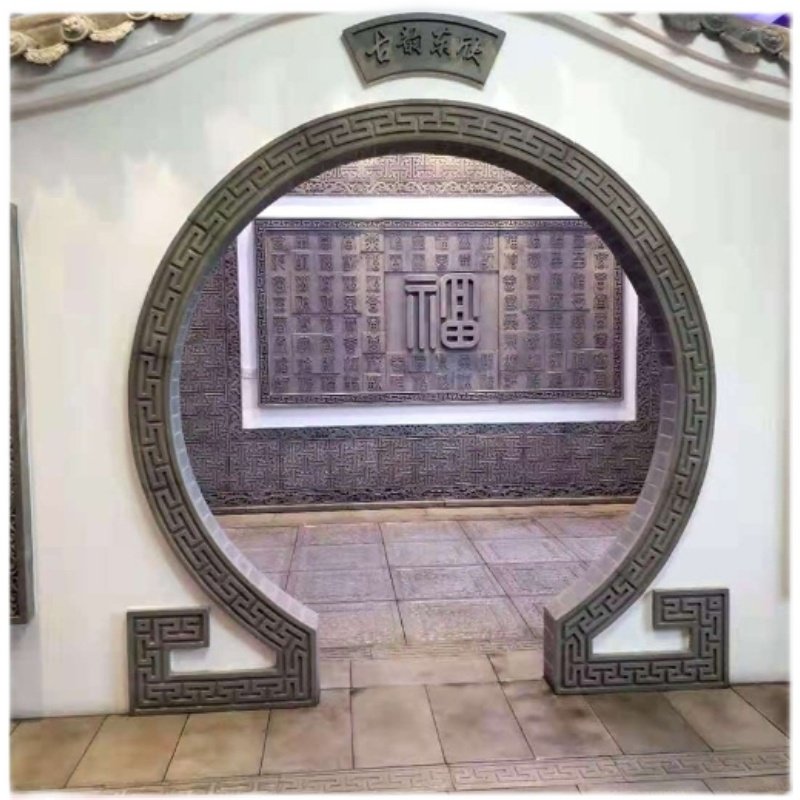 古建仿古月亮门圆形状砖雕月亮门方门圆门仿古古建小院别墅双面门