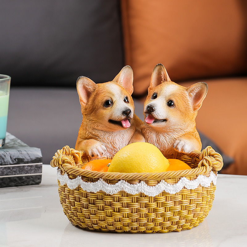 创意狗狗入户玄关钥匙收纳摆件放门口客厅家居装饰品乔迁新居礼品