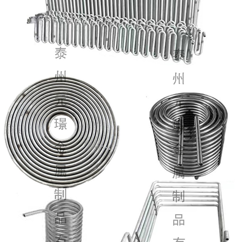 不锈钢盘管弯管加l工换热器定制蒸发器定制散热盘管加工半管盘管