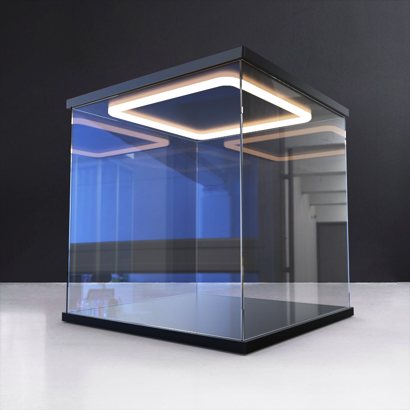 亚克力灯光展示柜手办透明防尘收纳盒积木乐玩具高达模型展示盒